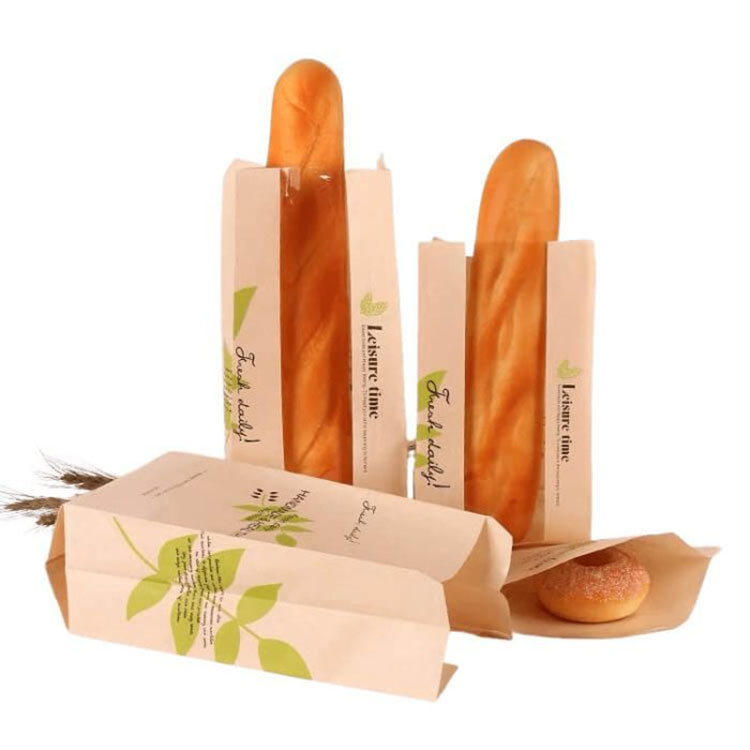 Baguette Bread Paper torebki z oknem