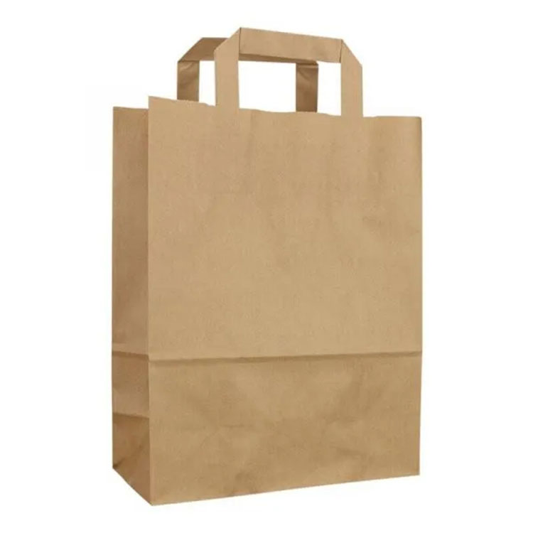 Kraft Papierowa torba z płaskim uchwytem papierowym